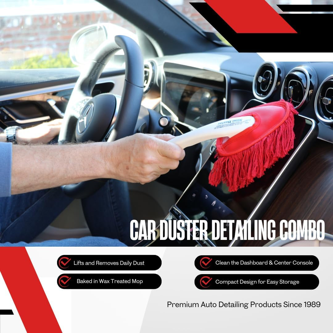 California Car Duster the Original Detailing Kit with Plastic Handle, Model Number: 62445, Red