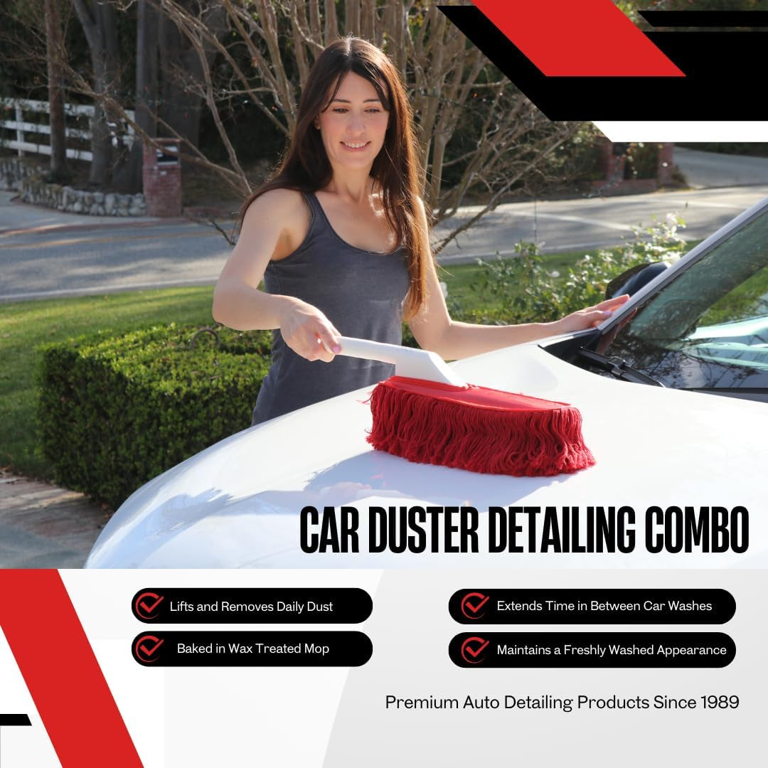 California Car Duster the Original Detailing Kit with Plastic Handle, Model Number: 62445, Red