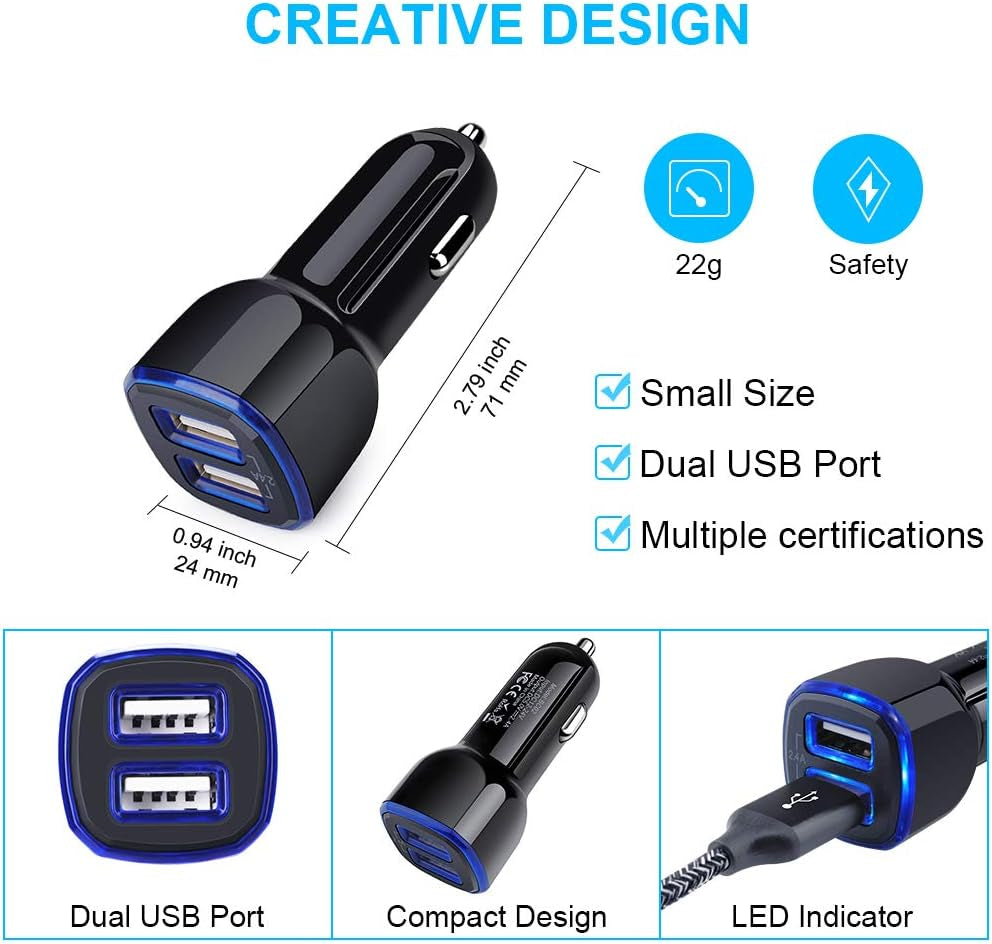 USB C Wall Charger,Car Adapter,Type C Fast Charging Cable for Samsung Galaxy S22+ S21 FE S20 Ultra Note 22/20 A12 A32 A52 A20 A10E A11 A01 A21 A51 A71, Pixel 6 Pro 5 4A 3XL, LG Stylo 6/5/,Moto G Power