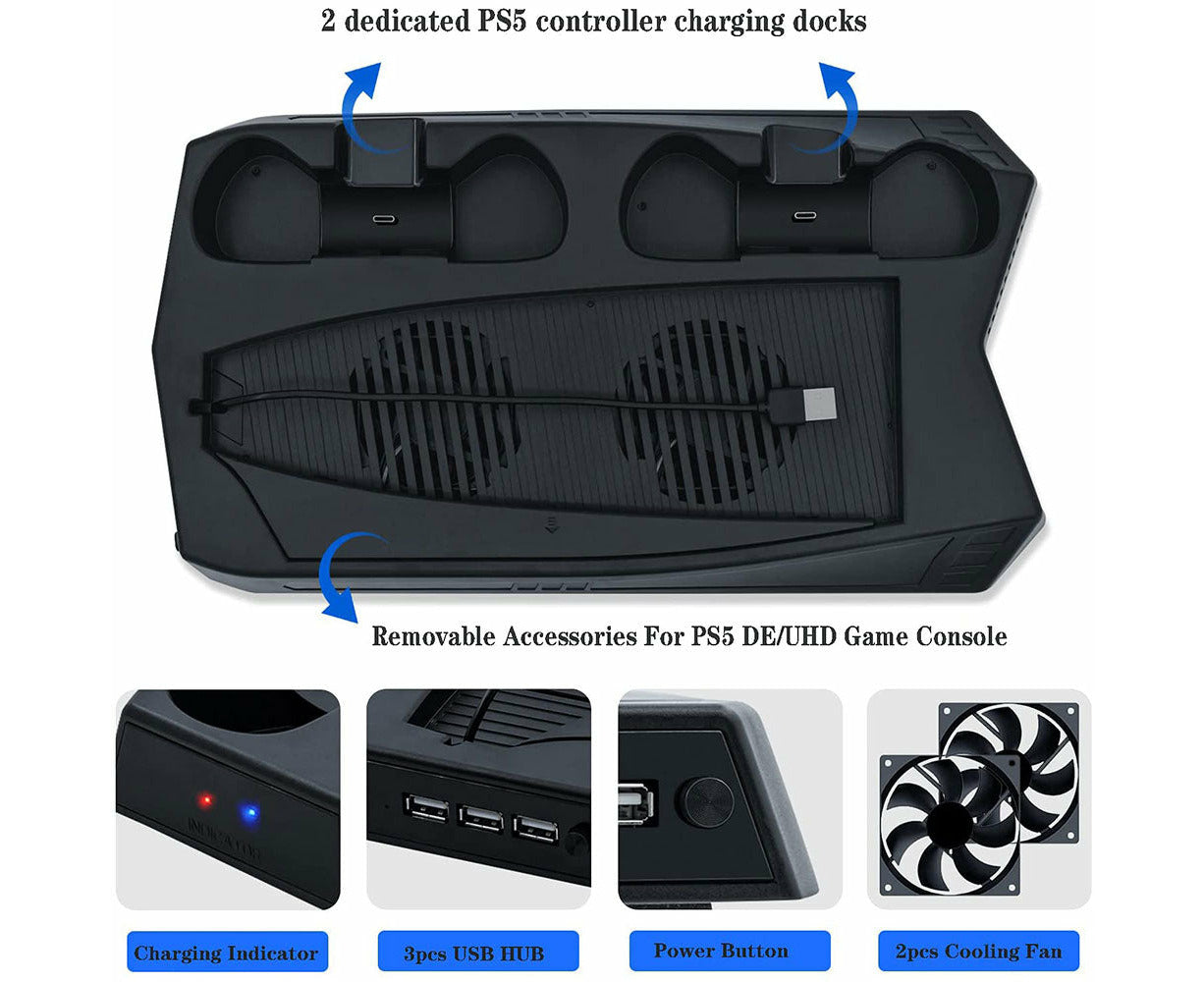 Vertical Cooling Stand with Game Storage Slot for PS5 DE/UHD (-P5-010-2