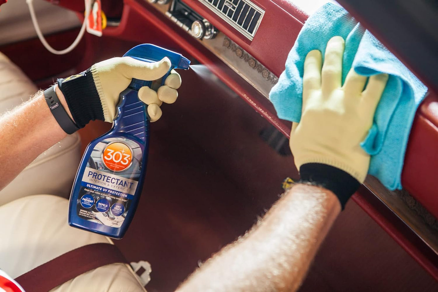 303® Automotive Protectant - Provides Superior UV Protection, Helps Prevent Fading and Cracking, Repels Dust, Lint, and Staining, Restores Lost Color and Luster, (30382) 473 Ml