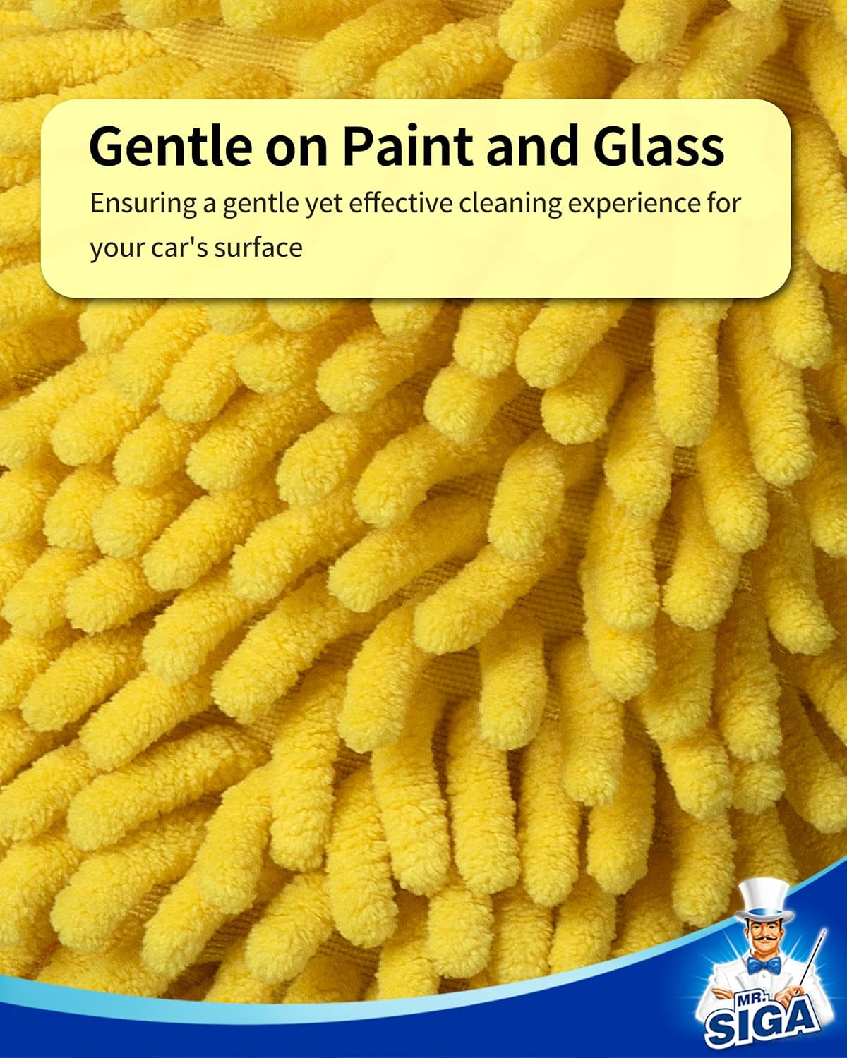 Microfiber Car Wash Mitt, Pack of 2, Blue & Yellow